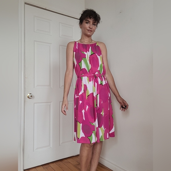 Michael Kors Pink Floral Sleeveless Dress - Picture 7 of 8